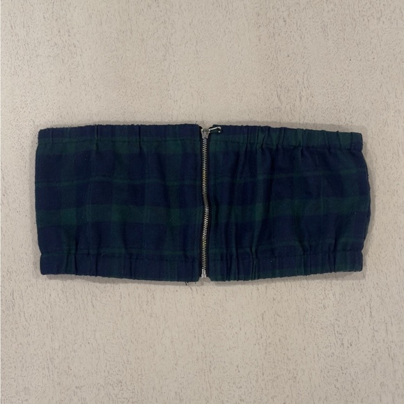 plaid two pieces crop top pants set - Picture 3 of 5